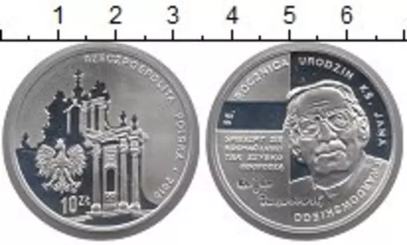 Монета 10 злотых Польши 2010 года Серебро Ян Твардовский