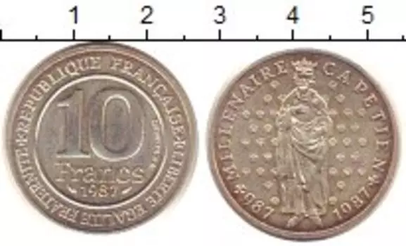 Монета 10 франков Франции 1987 года Медно-никель 1000 - летие Капетингов