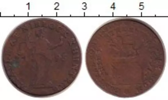 Монета 1/2 пенни Англии 1795 года Медь Токен