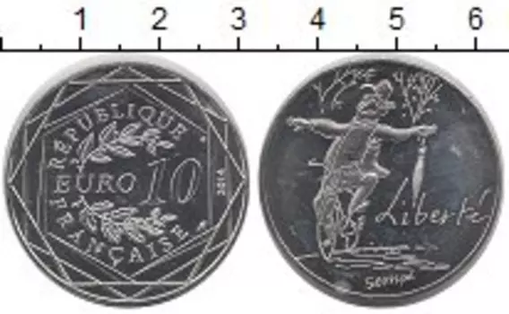 Монета 10 евро Франции 2014 года Серебро Республиканские ценности - 4 сезона