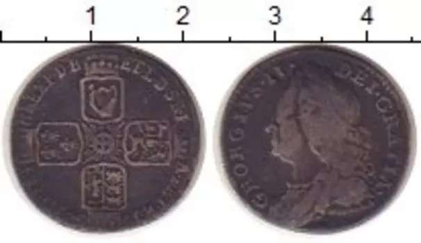 Монета 6 пенсов Англии 1758 года Серебро Георг II
