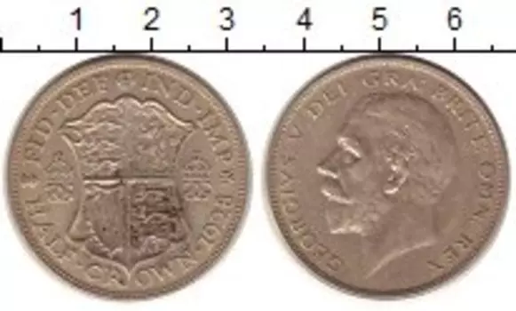 Монета 1/2 кроны Англии 1928 года Серебро герб - Георг V