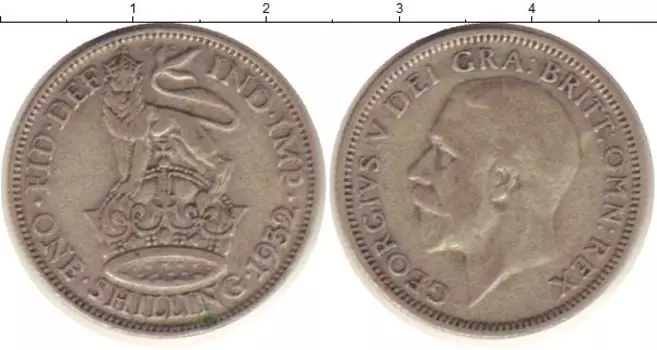 Монета шиллинг Англии 1932 года Серебро Георг V