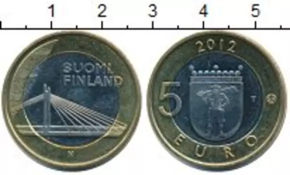 Монета 5 евро Финляндии 2012 года Биметалл Мост