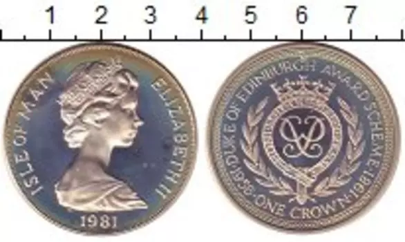 Монета крона Острова Мэн 1981 года Медно-никель Елизавета II