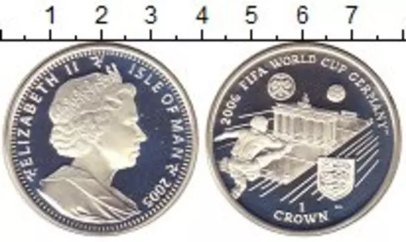 Монета крона Острова Мэн 2005 года Серебро Елизавета II