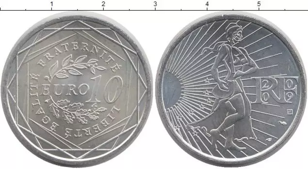 Монета 10 евро Франции 2009 года Серебро Сеятельница