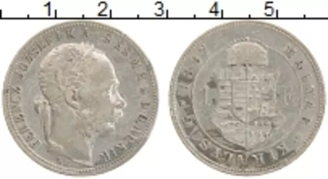 Монета форинт Венгрии 1887 года Серебро Франц Иосиф I
