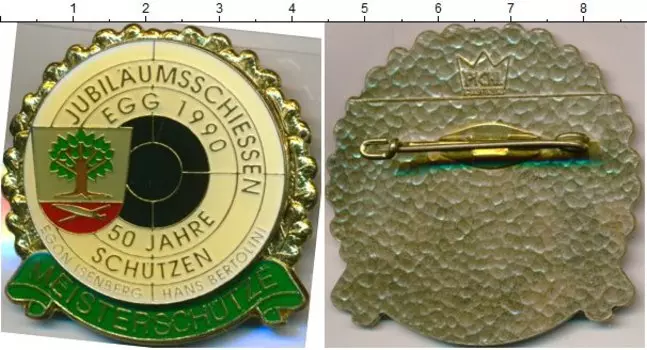 Монета Стрелковый фестиваль Швейцарии 1990 года Латунь Эгг