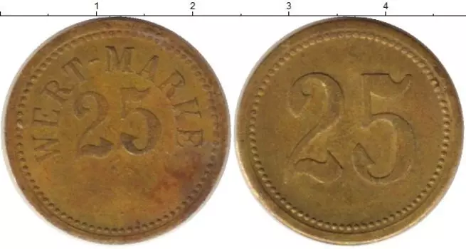 Монета 25 пфеннигов Германии Латунь Платежный жетон