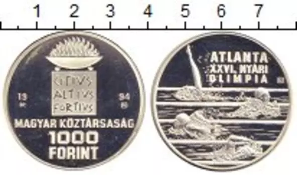 Монета 1000 форинтов Венгрии 1994 года Серебро Олимпиада 96