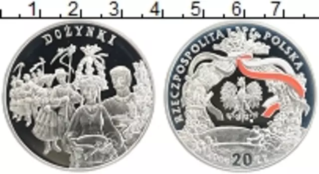 Монета 20 злотых Польши 2004 года Серебро Праздник урожая