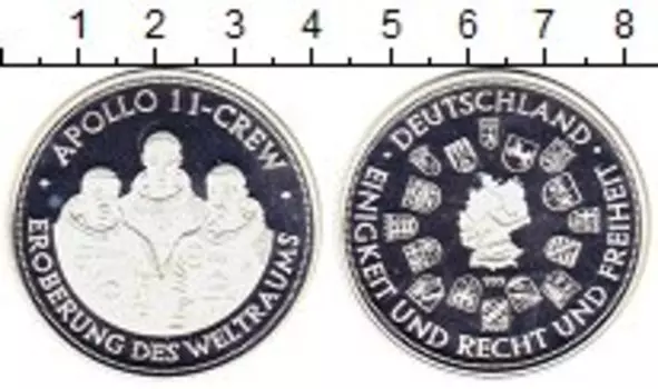 медаль Германии Серебро Германия,APOLLO 11,Космонавты