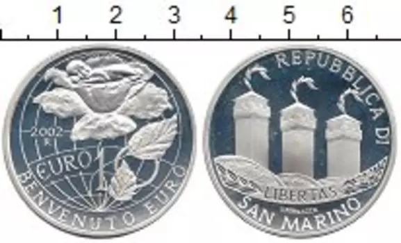 Монета 10 евро Сан-Марино 2002 года Серебро Цветок