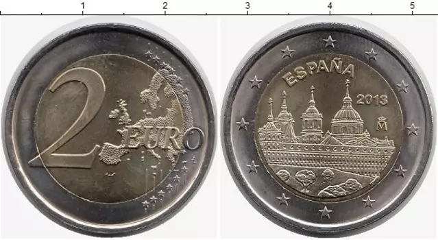 Монета 2 евро Испании 2013 года Биметалл Эскориал