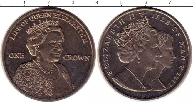 Монета крона Острова Мэн 2012 года Медно-никель Елизавета II