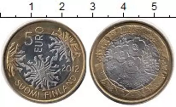 Монета 5 евро Финляндии 2012 года Биметалл Флора Финляндии