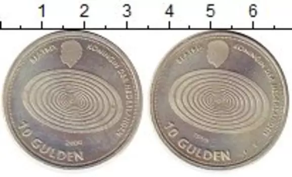 Монета 10 гульденов Нидерланд 1999 года Серебро Миллениум