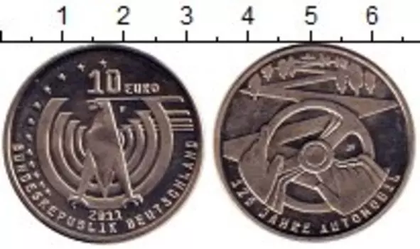 Монета 10 евро Германии 2011 года Медно-никель F