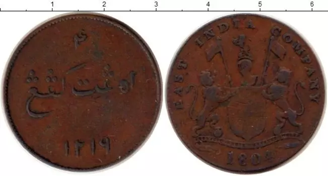 Монета 4 кеппинга Нидерландской Индии 1804 года Медь о