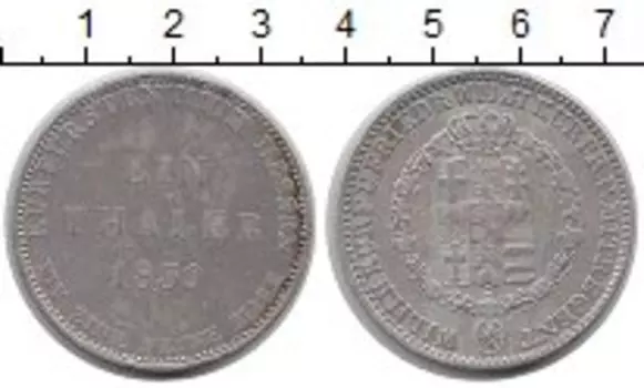 Монета талер Гессен-Касселя 1839 года Серебро Вильгельм II