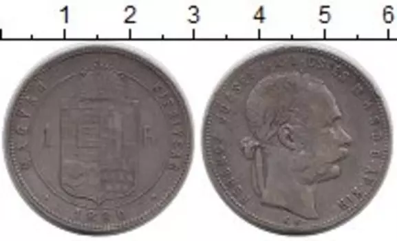 Монета форинт Венгрии 1880 года Серебро Франц Иосиф I