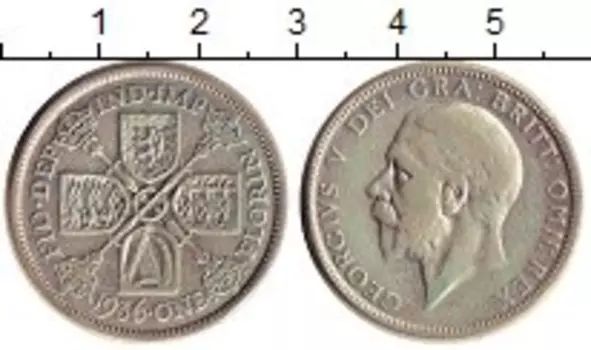 Монета флорин Англии 1936 года Серебро Георг V