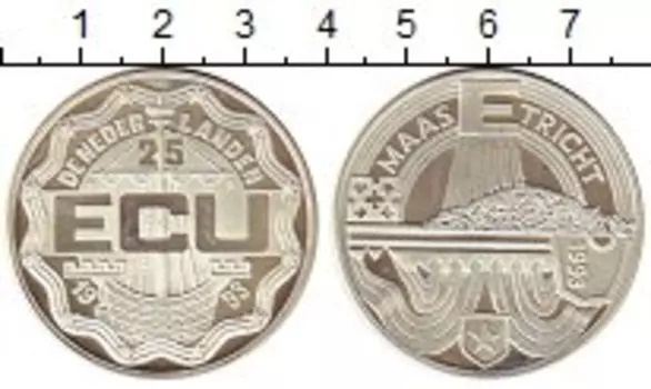 Монета 25 экю Нидерланд 1993 года Серебро Маастрихт