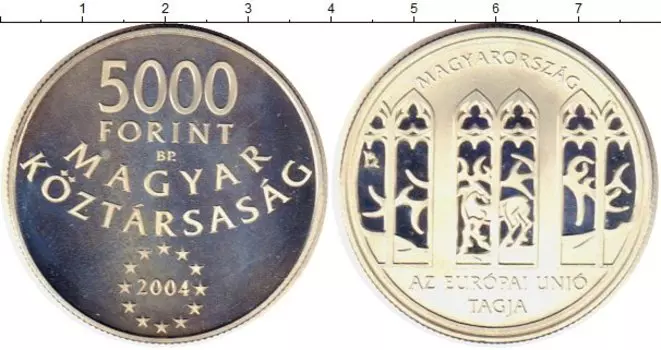Монета 5000 форинтов Венгрии 2004 года Серебро Венгрия в ЕС