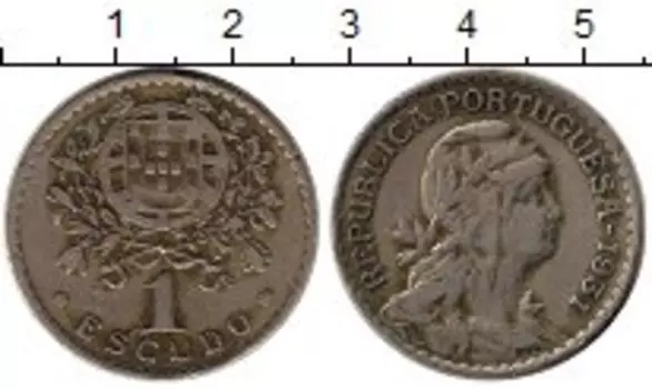 Монета эскудо Португалии 1931 года Медно-никель