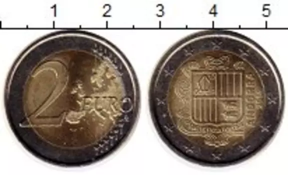 Монета 2 евро Андорры 2014 года Биметалл
