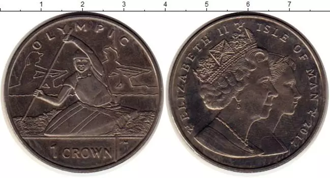 Монета крона Острова Мэн 2012 года Медно-никель Елизавета II
