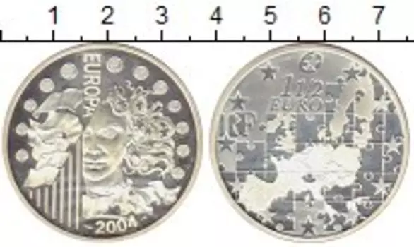 Монета 1/2 евро Франции 2004 года Серебро Единая Европа