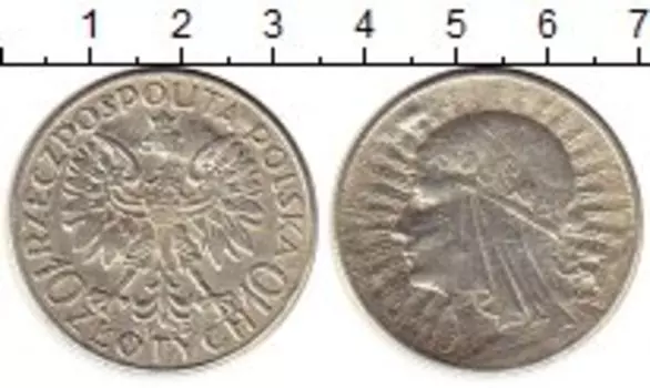 Монета 10 злотых Польши 1932 года Серебро Ядвига