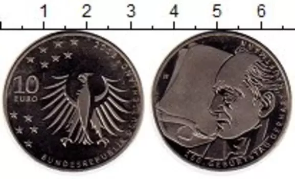 Монета 10 евро Германии 2012 года Медно-никель 150 - летие Герхарта Гауптманна