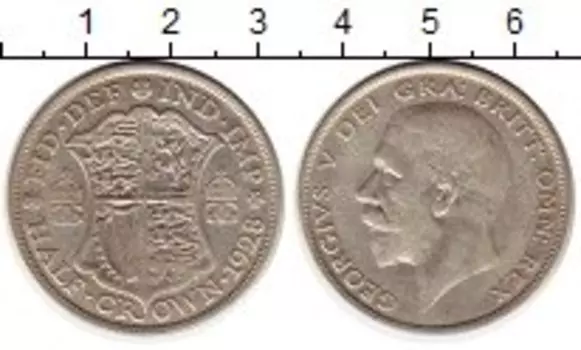 Монета 1/2 кроны Англии 1928 года Серебро Георг V