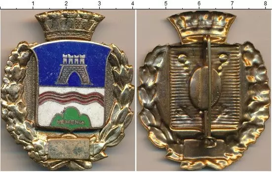 Монета Полицейский знак Италии Латунь Герб города
