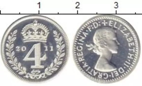 Монета 4 пенса Англии 2011 года Серебро Елизавета II