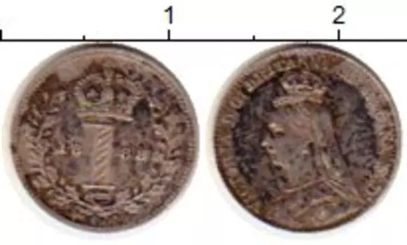 Монета пенни Англии 1888 года Серебро Виктория