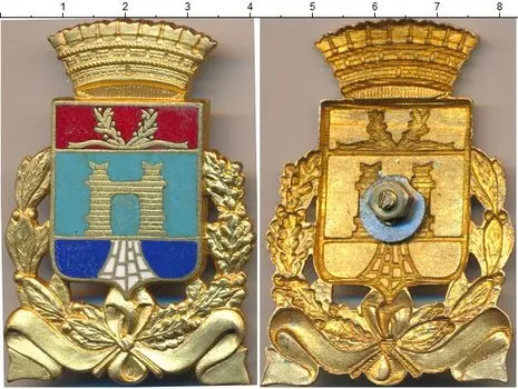 Монета Полицейский знак Италии Латунь Герб города