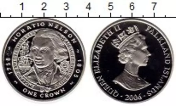 Монета крона Фолклендских островов 2006 года Серебро Елизавета II
