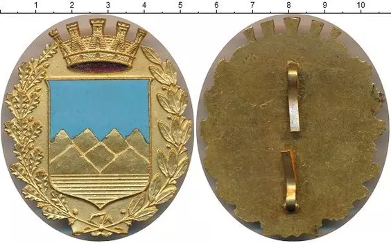 Монета Полицейский знак Италии Латунь Герб города