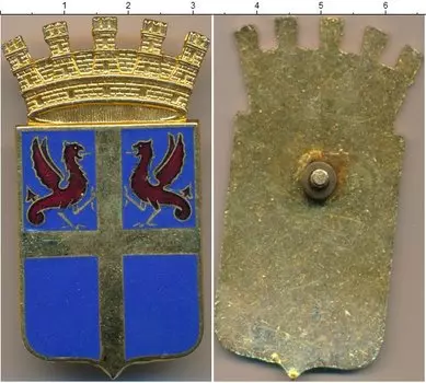 Монета Полицейский знак Италии Латунь Герб города