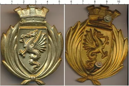 Монета Полицейский знак Италии Латунь Герб города