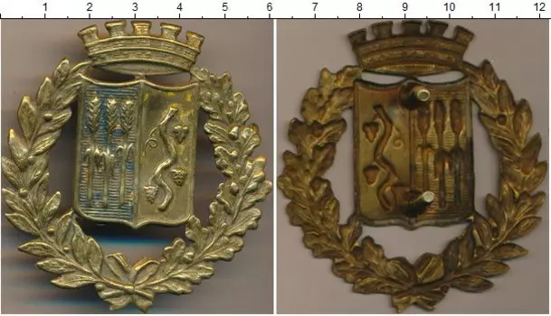 Монета Полицейский знак Италии Латунь Герб города