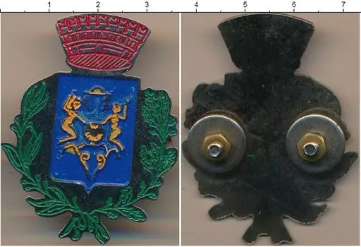 Монета Полицейский знак Италии Медно-никель Герб города