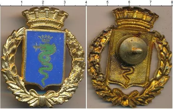 Монета Полицейский знак Италии Латунь Герб города