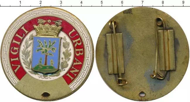 Монета Полицейский знак Италии Латунь Дорожная полиция