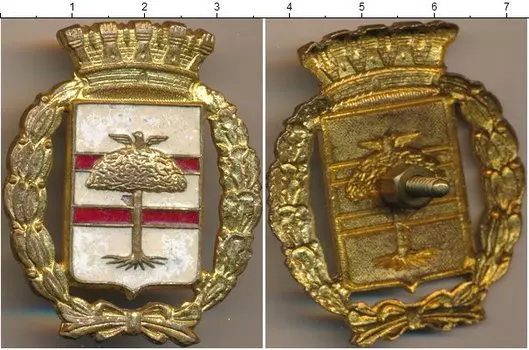 Монета Полицейский знак Италии Латунь Герб города