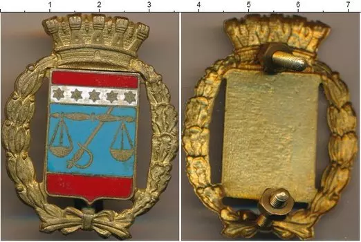 Монета Полицейский знак Италии Латунь Герб города